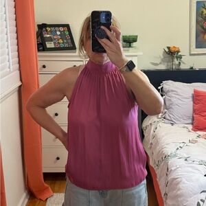 Ann Taylor Magenta Halter Blouse NWT